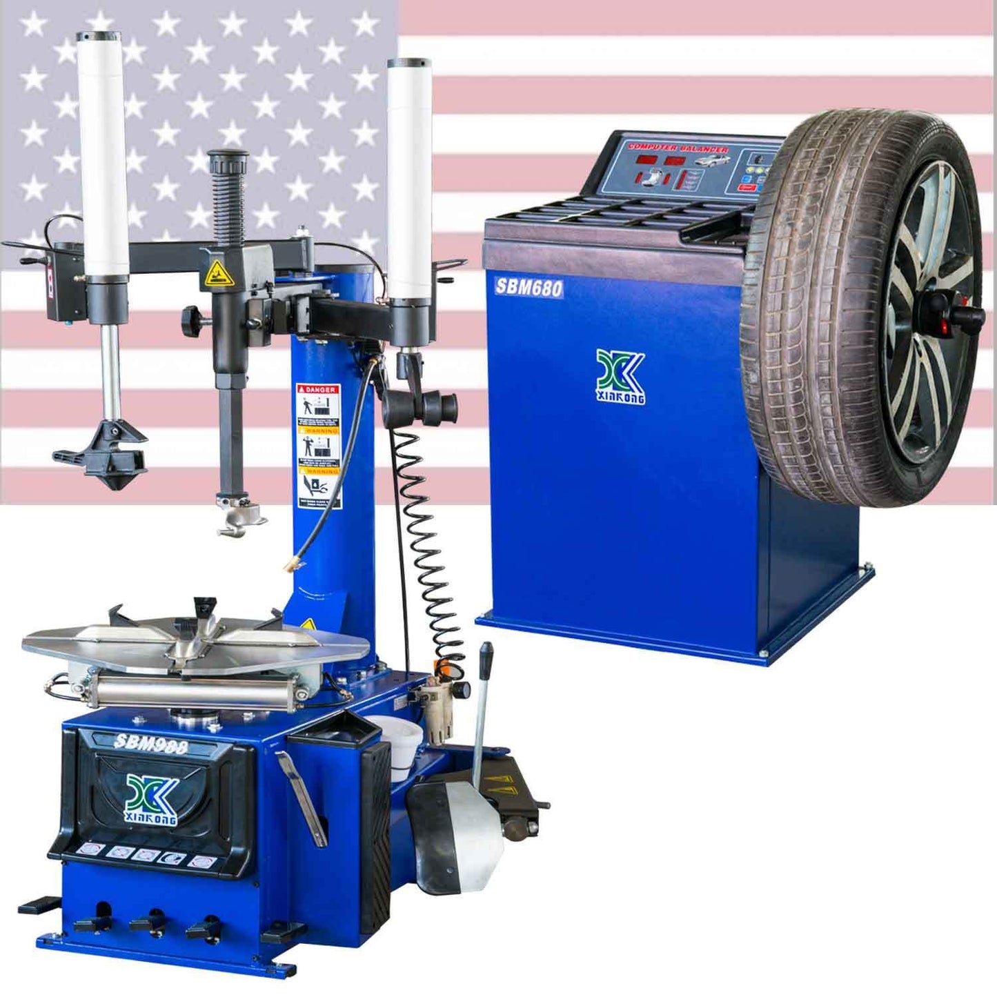 NEW 988 TIRE CHANGER WHEEL CHANGERS MACHINE 680 COMBO BALANCER RIM CLAMP