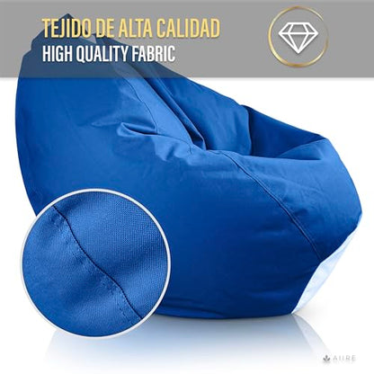 Aiire Modern Outdoor Bean Bag – Giant Pear Bean Bag XXL without Filling Included for Terrace or Garden – Bean Bag Chair Living Room or Youth Room Decoration – Gamer Blue