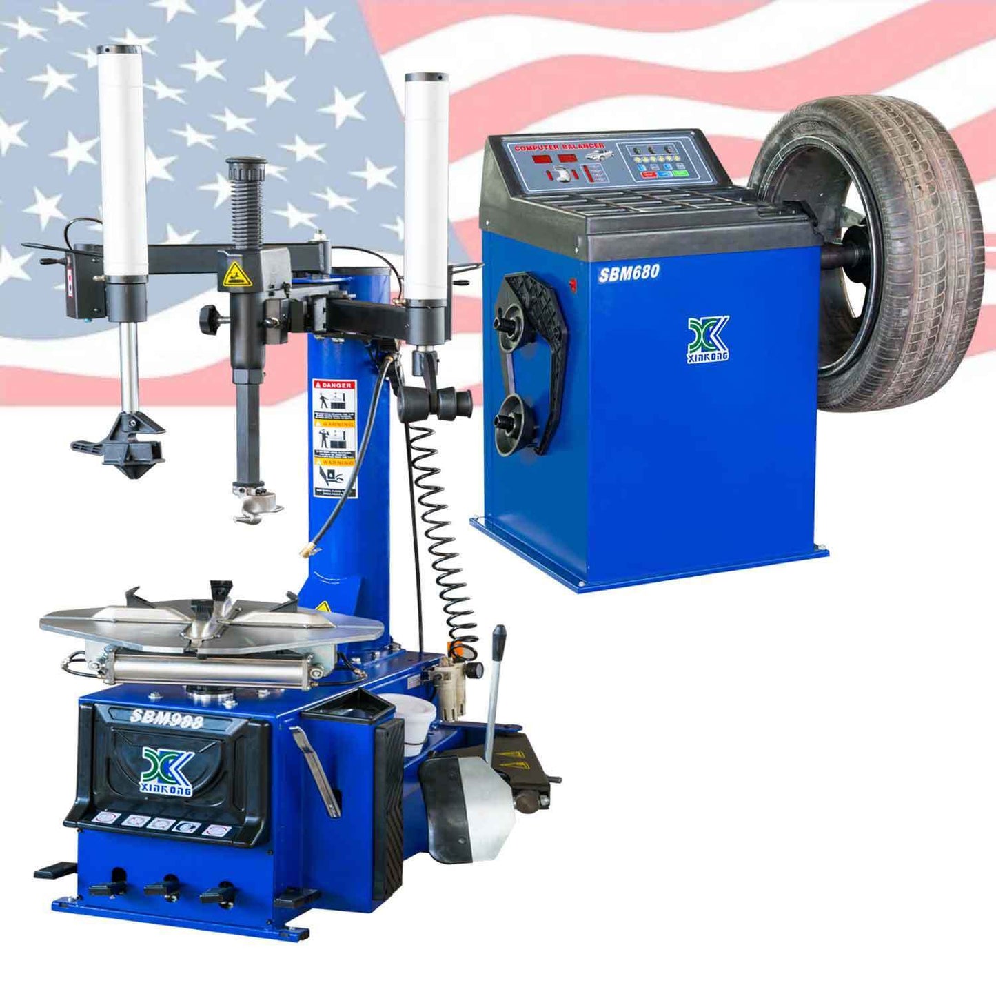 NEW 988 TIRE CHANGER WHEEL CHANGERS MACHINE 680 COMBO BALANCER RIM CLAMP