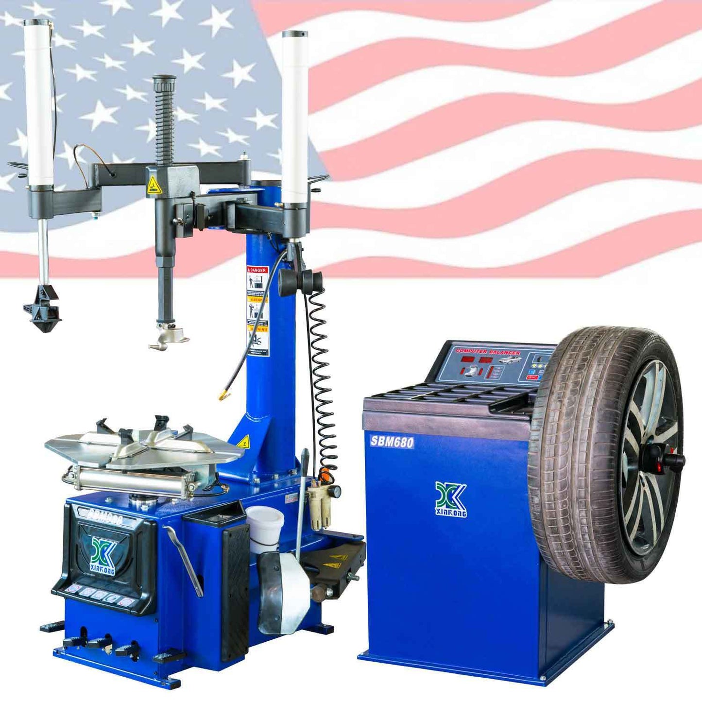 NEW 988 TIRE CHANGER WHEEL CHANGERS MACHINE 680 COMBO BALANCER RIM CLAMP