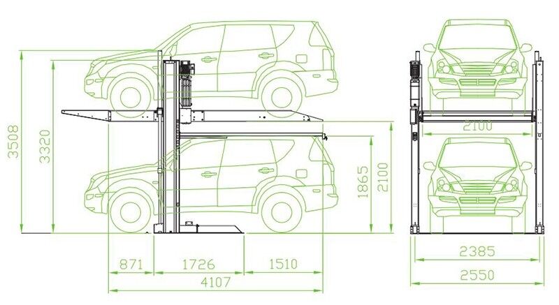 Two Post Car Parking Lift/Car Stacker