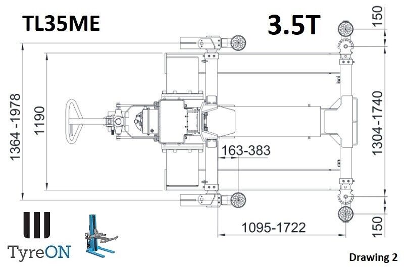 TL35ME ascenseur postal mobile simple - ascenseur postal portable 1 poste - 3,5T - CE Stop 35cm-