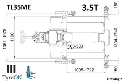 TL35ME ascenseur postal mobile simple - ascenseur postal portable 1 poste - 3,5T - CE Stop 35cm-