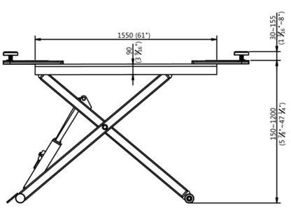 APlusLift HW-SL6600X MID RISE 6600LB AUTO SCISSOR LIFT 110V
